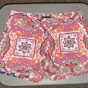 Tommy Hilfiger Orange Floral Print Shorts Sz 8